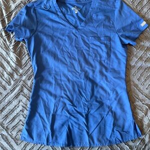 Blue V-Neck Scrub Top